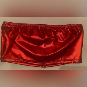 Woman’s Tube Top Red Shiny Size Small NWOT